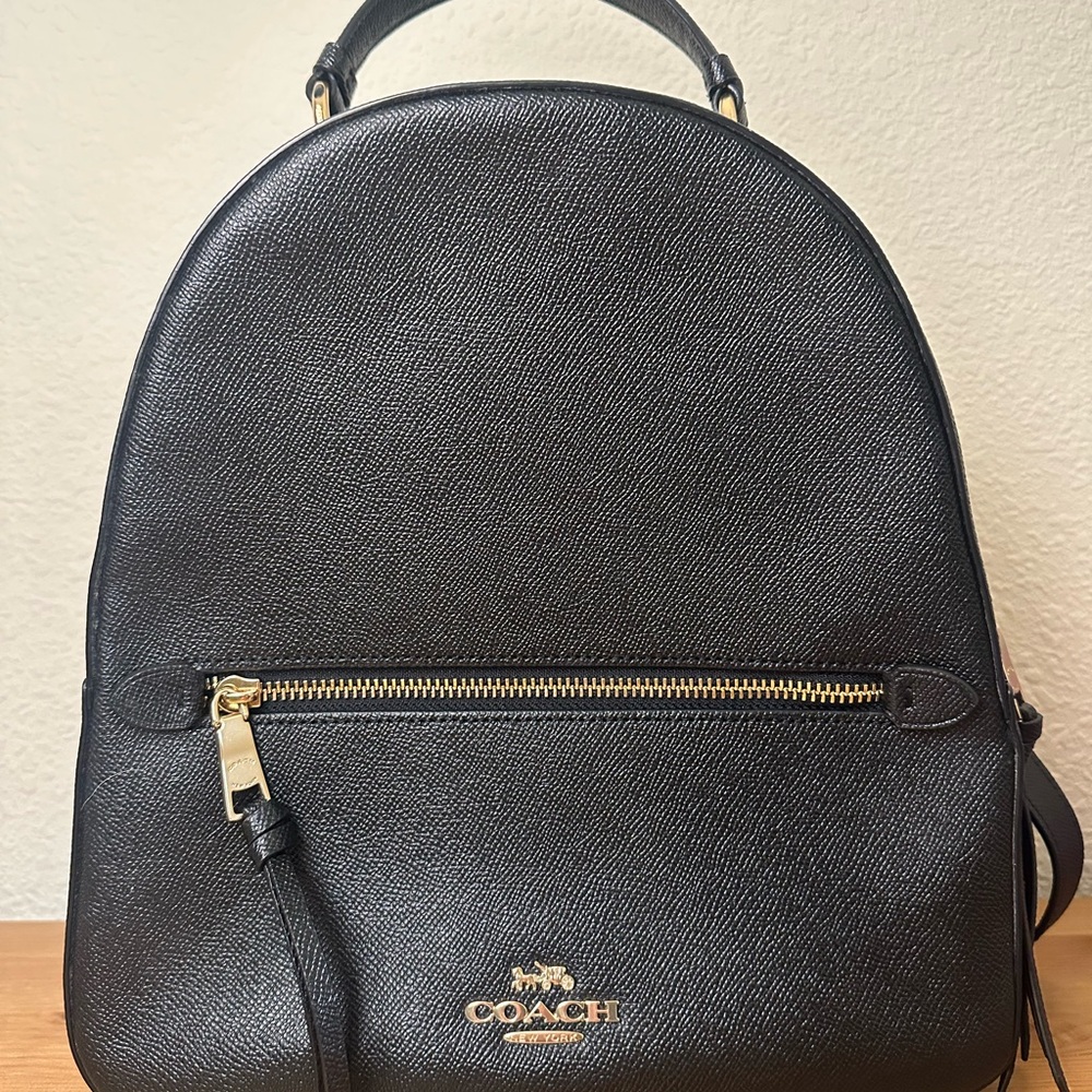 Coach Black Textured Leather Backpack